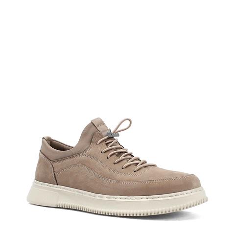 Erkek Vizon Kalın Tabanlı Nubuk Deri Sneaker