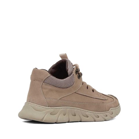 Erkek Vizon Kalın Tabanlı Nubuk Deri Sneaker