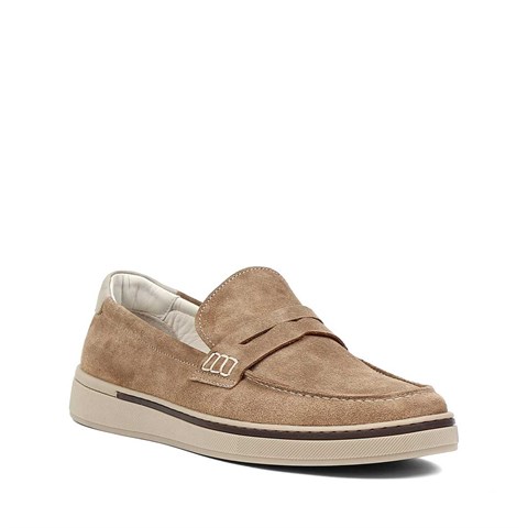 Erkek Vizon Süet Deri Loafer