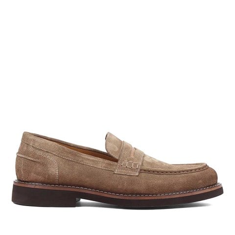 Erkek Vizon Süet Deri Loafer
