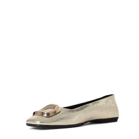 Kadın Gold Tokalı Deri Babet