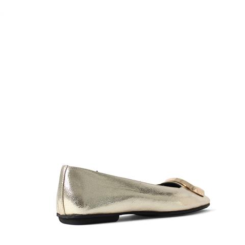 Kadın Gold Tokalı Deri Babet