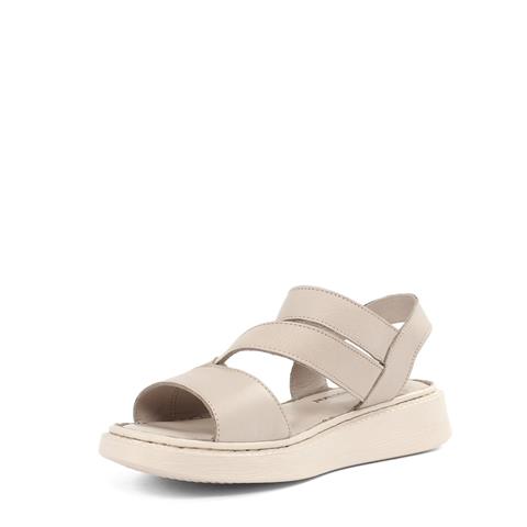 Kadın Gri Bilekten Cırt Cırtlı Deri Sandalet