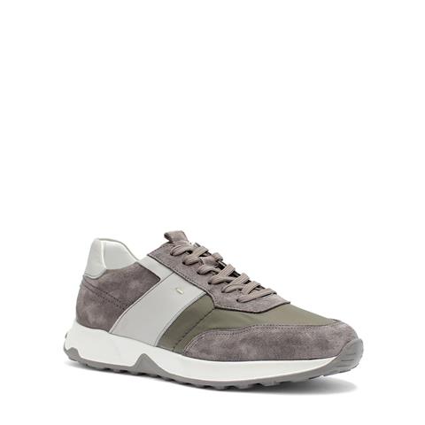 Erkek Gri Bağcıklı Süet Deri Sneaker