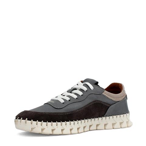 Kadın Gri Bağcıklı Dikiş Detaylı Süet Deri Sneaker