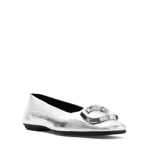 Kadın Gümüş Tokalı Deri Babet