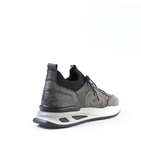 Erkek Haki Bağcıklı Kalın Tabanlı Deri Sneaker