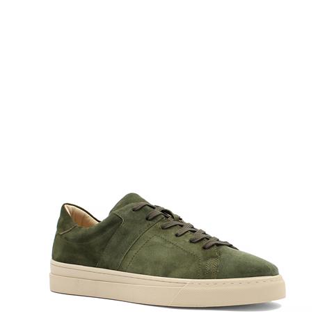 Erkek Haki Bağcıklı Kalın Tabanlı Süet Deri Sneaker