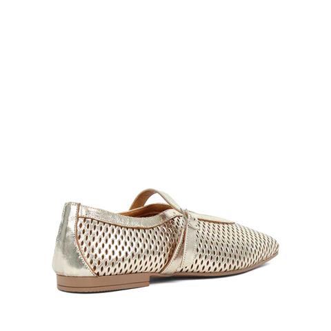 Kadın Altın Bantlı Deri Babet