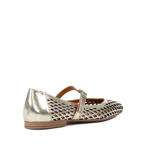 Kadın Altın Bantlı Deri Babet