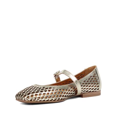 Kadın Altın Bantlı Deri Babet