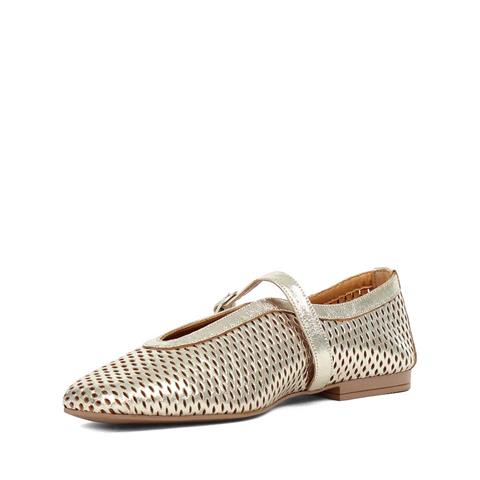 Kadın Altın Bantlı Deri Babet