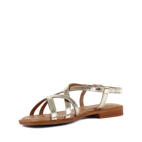 Kadın Altın Bilekten Bantlı Deri Sandalet