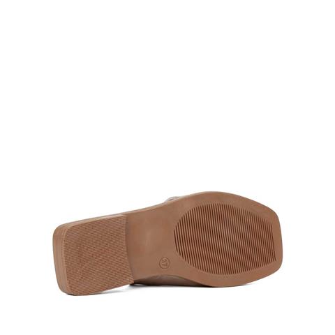 Kadın Altın Deri Terlik