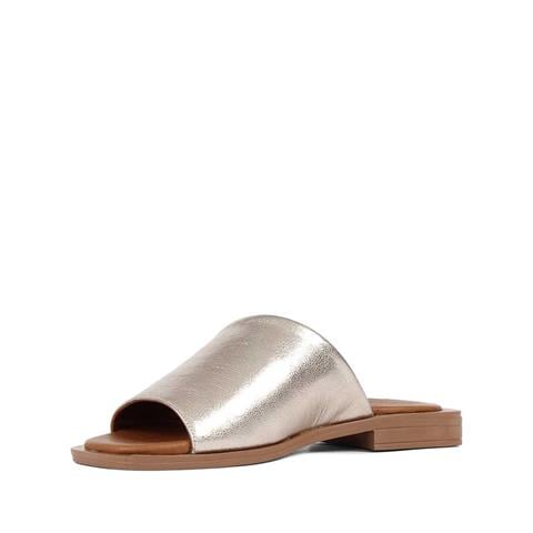 Kadın Altın Deri Terlik