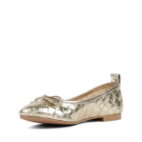 Kadın Altın Fiyonklu Deri Babet