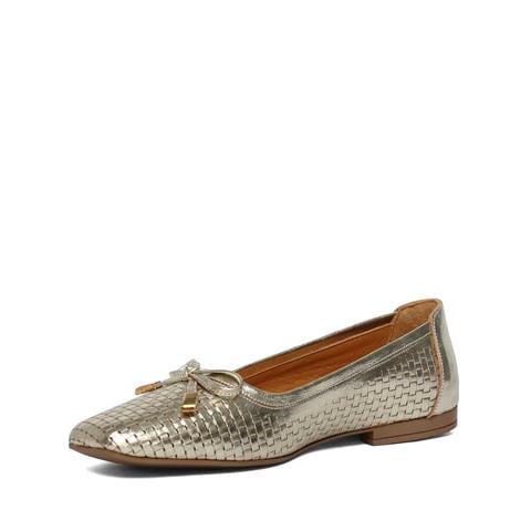 Kadın Altın Fiyonklu Deri Babet