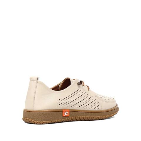 Kadın Bej Bağcıklı Deri Ayakkabı