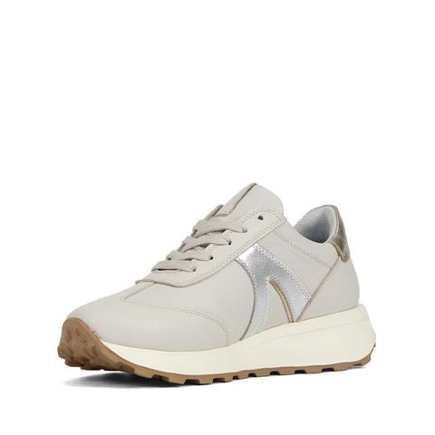 Kadın Bej Bağcıklı Deri Sneaker