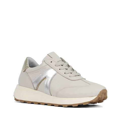 Kadın Bej Bağcıklı Deri Sneaker