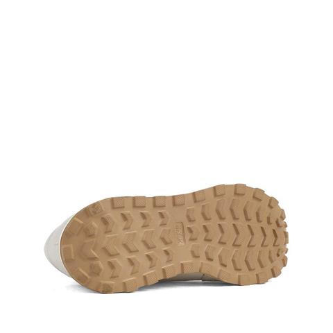 Kadın Bej Bağcıklı Fermuarlı Deri Sneaker