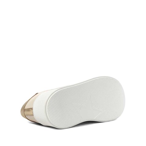 Kadın Bej Bağcıklı Kalın Tabanlı Deri Sneaker