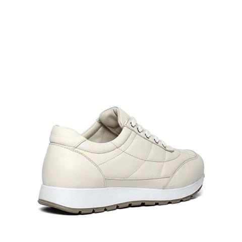 Kadın Bej Bağcıklı Kalın Tabanlı Deri Sneaker