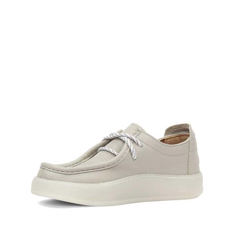 Kadın Bej Bağcıklı Kalın Tabanlı Deri Ayakkabı