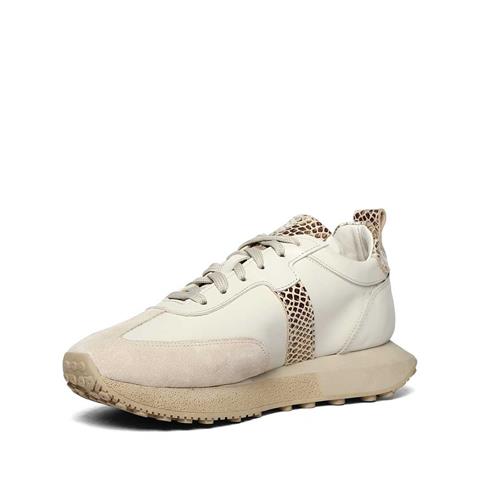 Kadın Bej Bağcıklı Kalın Tabanlı Süet Deri Sneaker