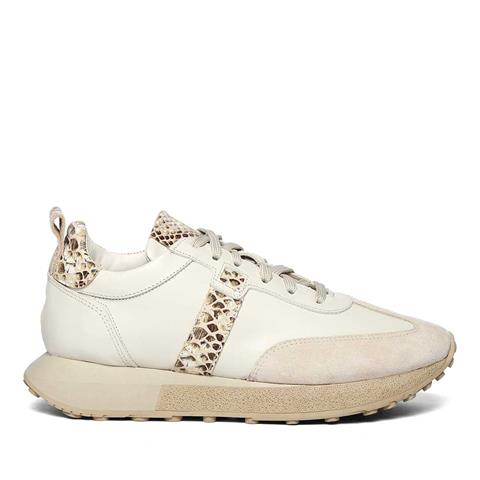 Kadın Bej Bağcıklı Kalın Tabanlı Süet Deri Sneaker