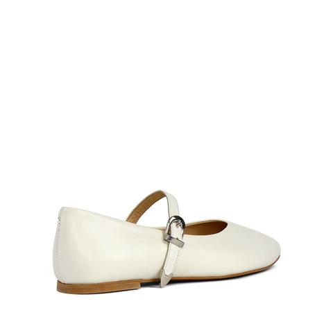 Kadın Bej Bantlı Deri Babet