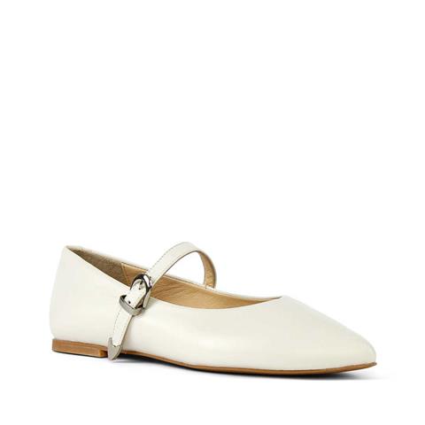 Kadın Bej Bantlı Deri Babet