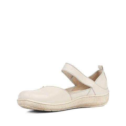 Kadın Bej Bantlı Önü Kapalı Deri Ayakkabı