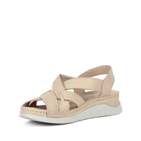 Kadın Bej Bilekten Cırt Cırtlı Gladyatör Sandalet