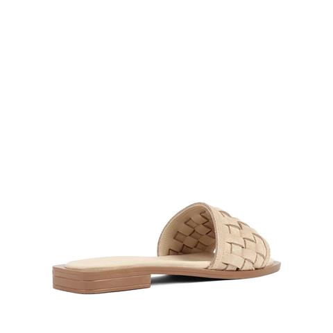 Kadın Bej Desenli Süet Deri Terlik