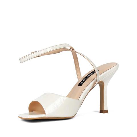 Kadın Bej İnce Topuklu Rugan Deri Ayakkabı