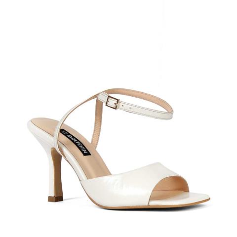 Kadın Bej İnce Topuklu Rugan Deri Ayakkabı