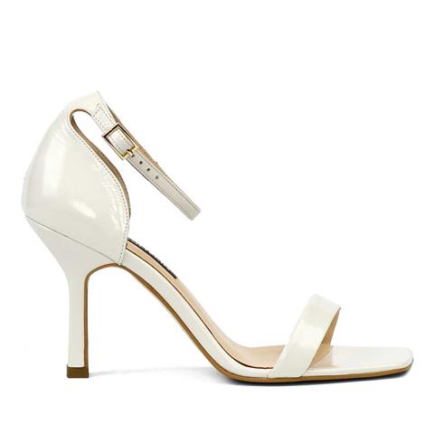 Kadın Bej İnce Topuklu Rugan Deri Klasik Ayakkabı