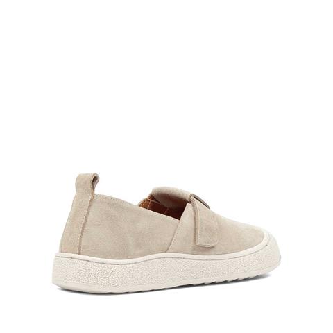 Kadın Bej Kalın Tabanlı Süet Deri Ayakkabı