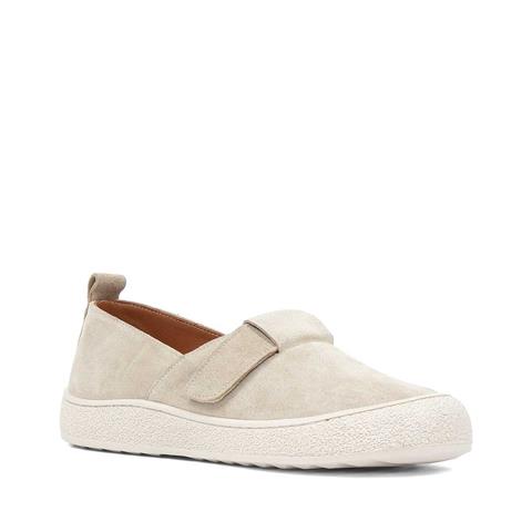 Kadın Bej Kalın Tabanlı Süet Deri Ayakkabı