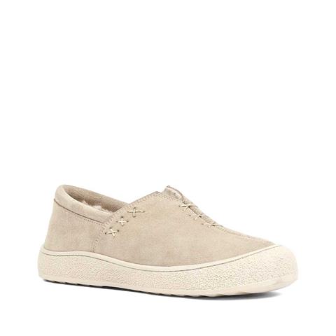 Kadın Bej Kalın Tabanlı Süet Deri Ayakkabı