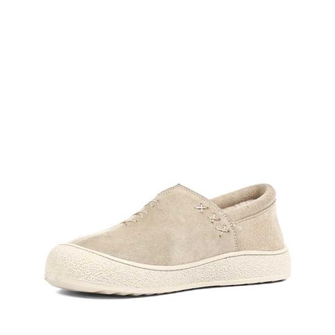 Kadın Bej Kalın Tabanlı Süet Deri Ayakkabı