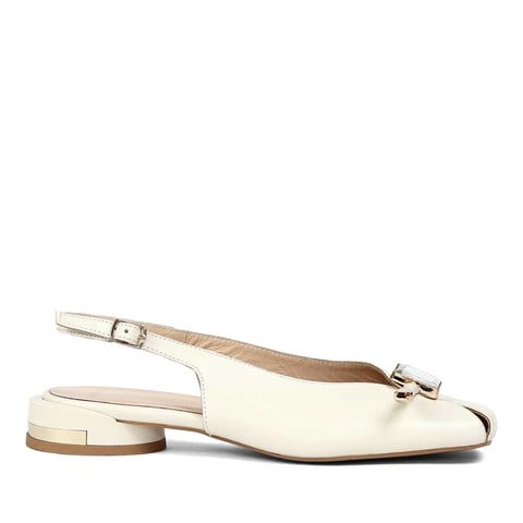 Kadın Bej Arkası Açık Deri Babet