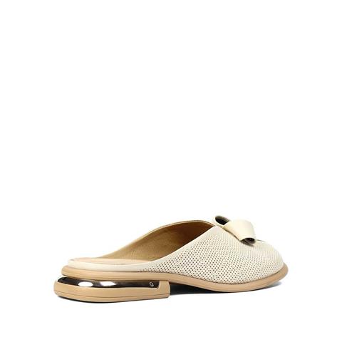 Kadın Bej Önü Kapalı Deri Terlik