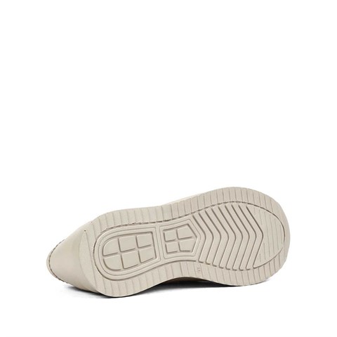 Kadın Bej Tokalı Deri Loafer