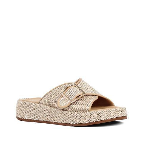 Kadın Bej Tokalı Deri Terlik