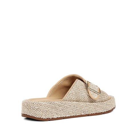 Kadın Bej Tokalı Deri Terlik