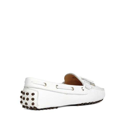 Kadın Beyaz Bağcıklı Deri Ayakkabı