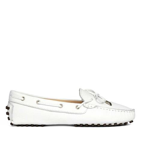 Kadın Beyaz Bağcıklı Deri Ayakkabı