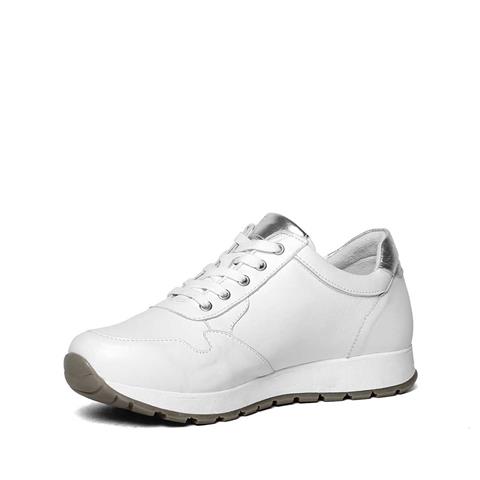 Kadın Beyaz Bağcıklı Fermuarlı Deri Sneaker